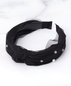 ITS'DEMO / イッツデモ ヘアアクセサリー | チュール付パール調カチューシャ