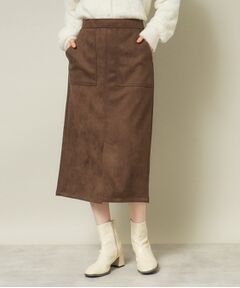 ITS'DEMO / イッツデモ ロング・マキシ丈スカート | 【通勤／後ろウエストゴム／手洗い可】カットスエードタイトスカート