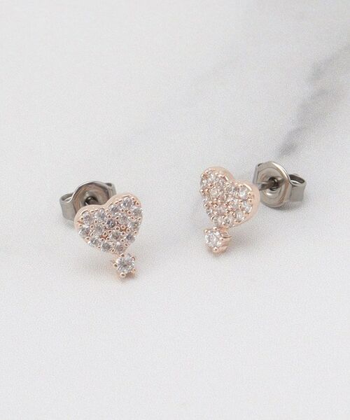 ITS'DEMO / イッツデモ ピアス・イヤリング | パヴェハートキュービックピアス | 詳細1