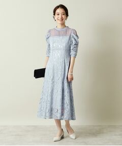 ITS'DEMO / イッツデモ スカート | 【結婚式・パーティに】レース×ラメシアーワンピース＜ドレスコレクション＞