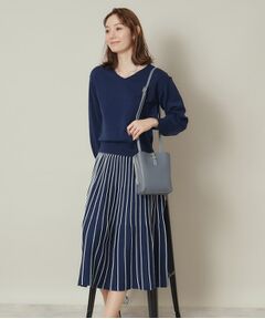 ITS'DEMO / イッツデモ セットアップ | 【通勤／手洗い可】Vネック×フレアスカートセットアップ