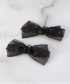 ITS'DEMO / イッツデモ ヘアアクセサリー | ２Ｐセットシアーリボンクリップピン