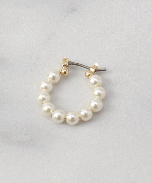 ITS'DEMO / イッツデモ ピアス・イヤリング | ハートトップパール調フープピアス | 詳細3