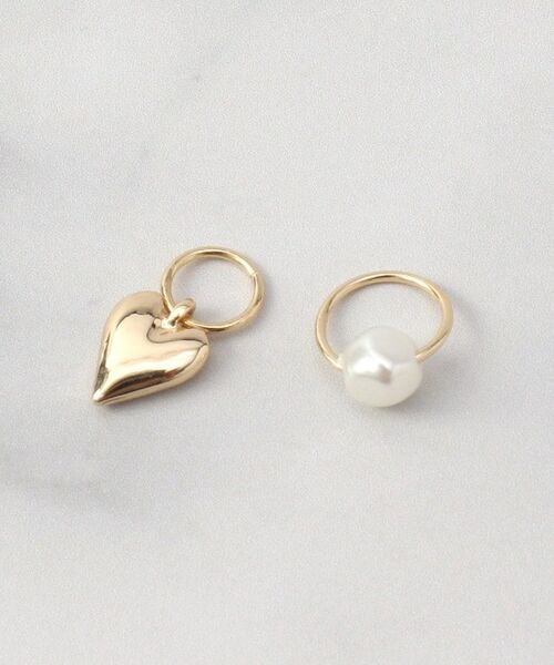 ITS'DEMO / イッツデモ ピアス・イヤリング | ハートトップパール調フープピアス | 詳細4