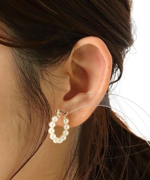 ITS'DEMO / イッツデモ ピアス・イヤリング | ハートトップパール調フープピアス | 詳細7