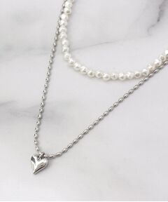 ITS'DEMO / イッツデモ ネックレス・ペンダント・チョーカー | ハートトップパール調ネックレス