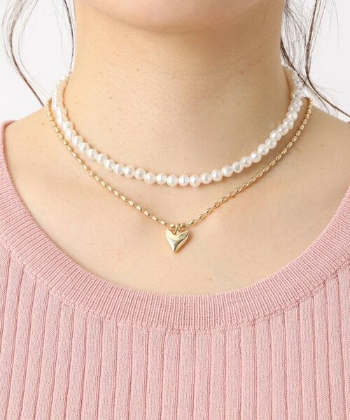 ITS'DEMO / イッツデモ ネックレス・ペンダント・チョーカー | ハートトップパール調ネックレス | 詳細7