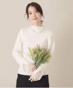 ITS'DEMO / イッツデモ ニット・セーター | 【手洗い可】袖チュールリブニット