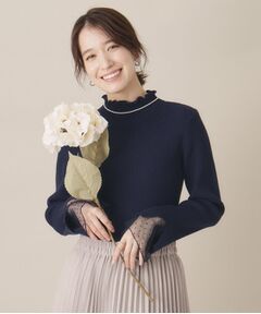 ITS'DEMO / イッツデモ ニット・セーター | 【手洗い可】袖チュールリブニット