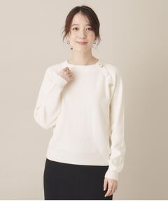 ITS'DEMO / イッツデモ ニット・セーター | 【手洗い可】肩ボタン畦ニット