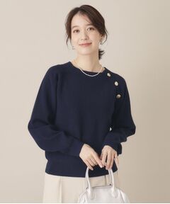 ITS'DEMO / イッツデモ ニット・セーター | 【手洗い可】肩ボタン畦ニット