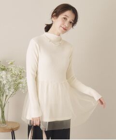 ITS'DEMO / イッツデモ ニット・セーター | 【手洗い可】チュールペプラムニット