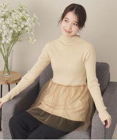 ITS'DEMO / イッツデモ ニット・セーター | 【手洗い可】チュールペプラムニット