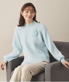 ITS'DEMO / イッツデモ ニット・セーター | 【手洗い可】コサージュ付きニット