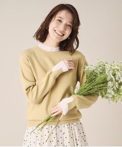 ITS'DEMO / イッツデモ ニット・セーター | 【手洗い可／通勤】プリーツフリル襟ニット