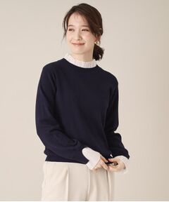 ITS'DEMO / イッツデモ ニット・セーター | 【手洗い可／通勤】プリーツフリル襟ニット