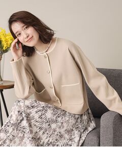 ITS'DEMO / イッツデモ カーディガン・ボレロ | 【通勤／手洗い可】配色ニットカーデ