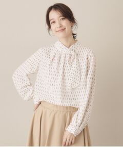 ITS'DEMO / イッツデモ シャツ・ブラウス | 【通勤／手洗い可】幾何柄ボウタイブラウス