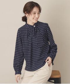 ITS'DEMO / イッツデモ シャツ・ブラウス | 【通勤／手洗い可】幾何柄ボウタイブラウス