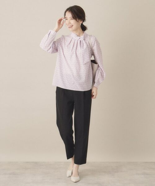 ITS'DEMO / イッツデモ シャツ・ブラウス | 【通勤／手洗い可】幾何柄ボウタイブラウス | 詳細9