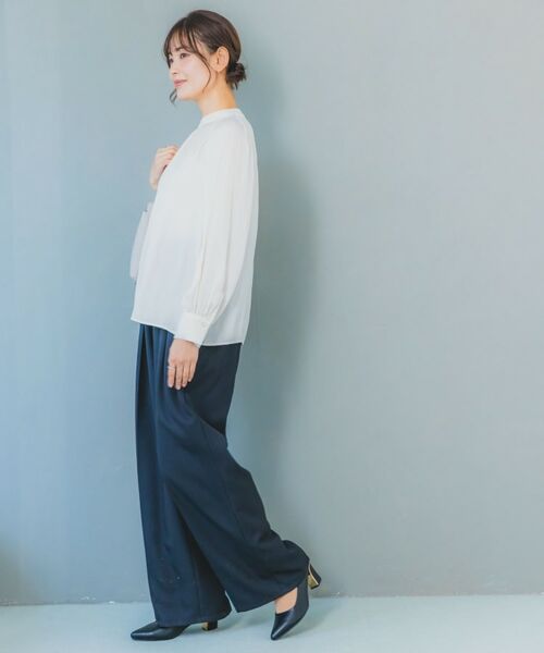 ITS'DEMO / イッツデモ シャツ・ブラウス | 【通勤／手洗い可】サテンブラウス | 詳細2