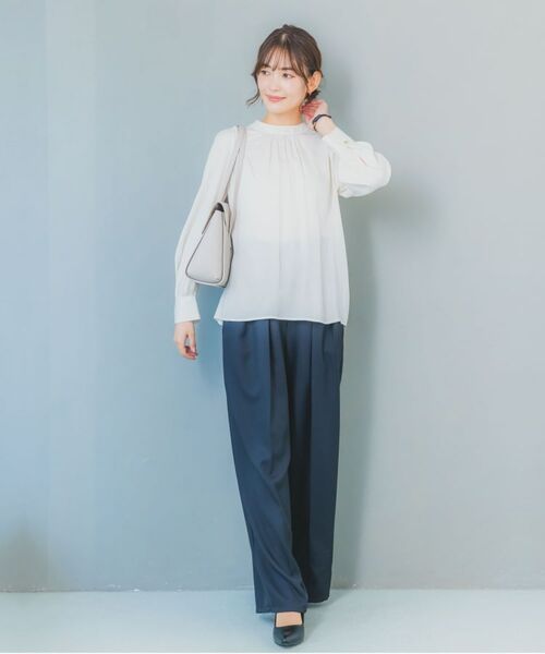 ITS'DEMO / イッツデモ シャツ・ブラウス | 【通勤／手洗い可】サテンブラウス | 詳細3