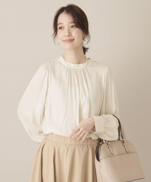 ITS'DEMO / イッツデモ シャツ・ブラウス | 【通勤／手洗い可】サテンブラウス | 詳細4
