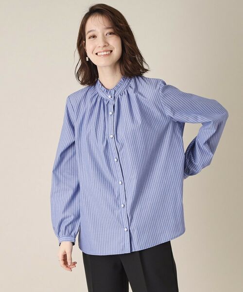 ITS'DEMO / イッツデモ シャツ・ブラウス | 【通勤／手洗い可】パール調ボタン前開きブラウス | 詳細10