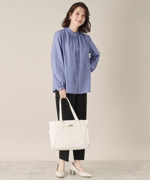 ITS'DEMO / イッツデモ シャツ・ブラウス | 【通勤／手洗い可】パール調ボタン前開きブラウス | 詳細11