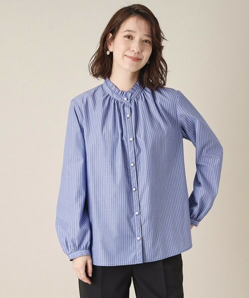 ITS'DEMO / イッツデモ シャツ・ブラウス | 【通勤／手洗い可】パール調ボタン前開きブラウス | 詳細13