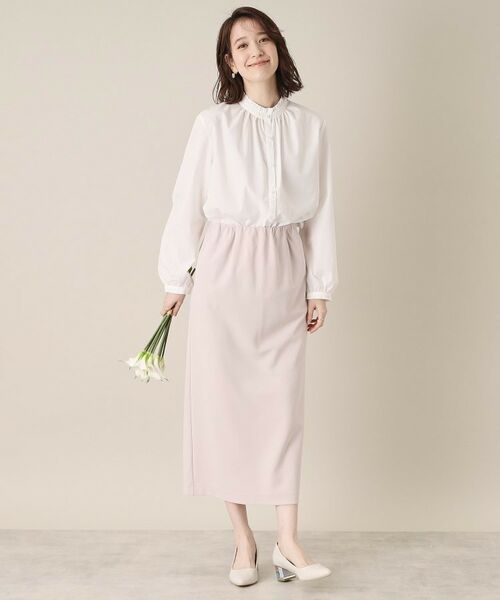 ITS'DEMO / イッツデモ シャツ・ブラウス | 【通勤／手洗い可】パール調ボタン前開きブラウス | 詳細3