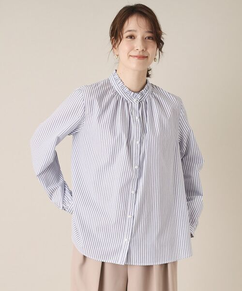 ITS'DEMO / イッツデモ シャツ・ブラウス | 【通勤／手洗い可】パール調ボタン前開きブラウス | 詳細5