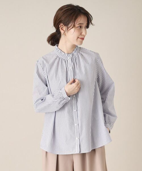 ITS'DEMO / イッツデモ シャツ・ブラウス | 【通勤／手洗い可】パール調ボタン前開きブラウス | 詳細6