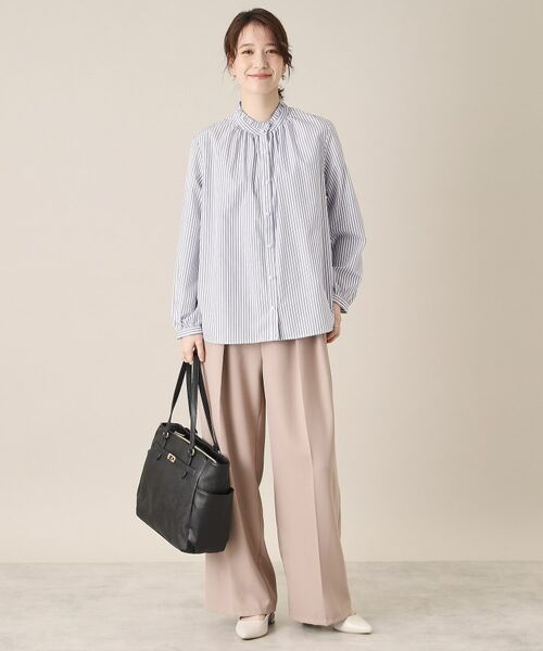 ITS'DEMO / イッツデモ シャツ・ブラウス | 【通勤／手洗い可】パール調ボタン前開きブラウス | 詳細7
