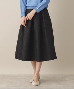 ITS'DEMO / イッツデモ スカート | 【通勤／後ろウエストゴム／手洗い可】ジャカードタックスカート