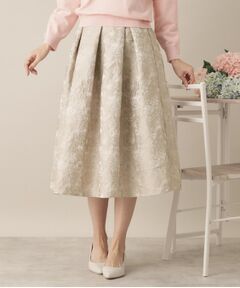 ITS'DEMO / イッツデモ スカート | 【通勤／後ろウエストゴム／手洗い可】ジャカードタックスカート