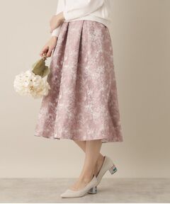 ITS'DEMO / イッツデモ スカート | 【通勤／後ろウエストゴム／手洗い可】ジャカードタックスカート