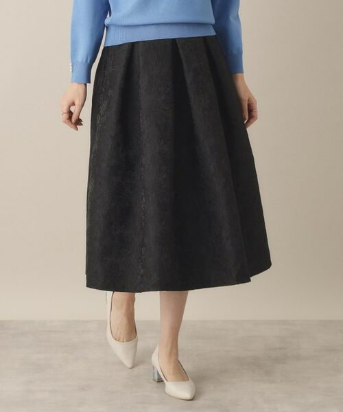 ITS'DEMO / イッツデモ スカート | 【通勤／後ろウエストゴム／手洗い可】ジャカードタックスカート | 詳細1