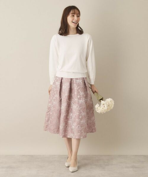 ITS'DEMO / イッツデモ スカート | 【通勤／後ろウエストゴム／手洗い可】ジャカードタックスカート | 詳細10