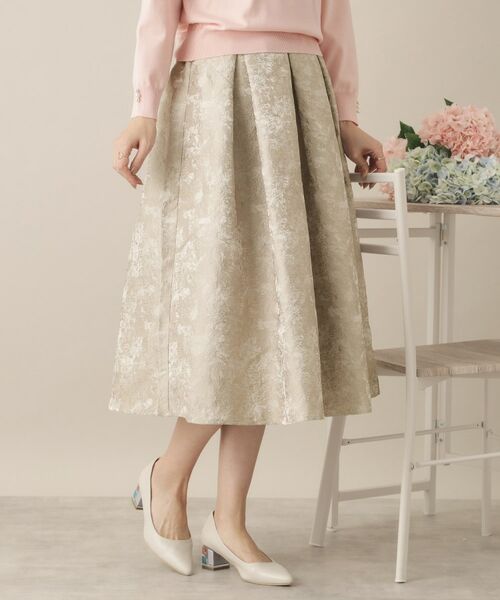 ITS'DEMO / イッツデモ スカート | 【通勤／後ろウエストゴム／手洗い可】ジャカードタックスカート | 詳細5