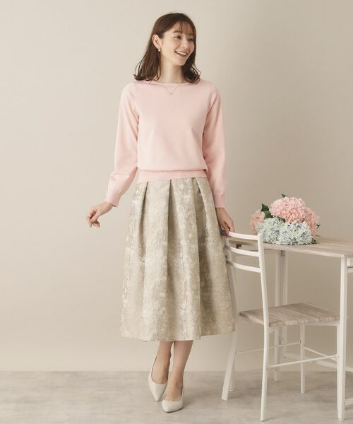 ITS'DEMO / イッツデモ スカート | 【通勤／後ろウエストゴム／手洗い可】ジャカードタックスカート | 詳細6