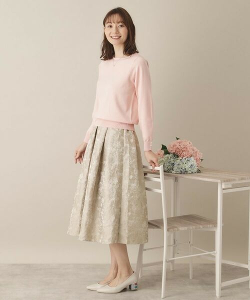 ITS'DEMO / イッツデモ スカート | 【通勤／後ろウエストゴム／手洗い可】ジャカードタックスカート | 詳細7