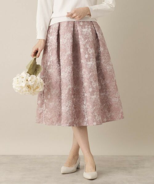 ITS'DEMO / イッツデモ スカート | 【通勤／後ろウエストゴム／手洗い可】ジャカードタックスカート | 詳細9