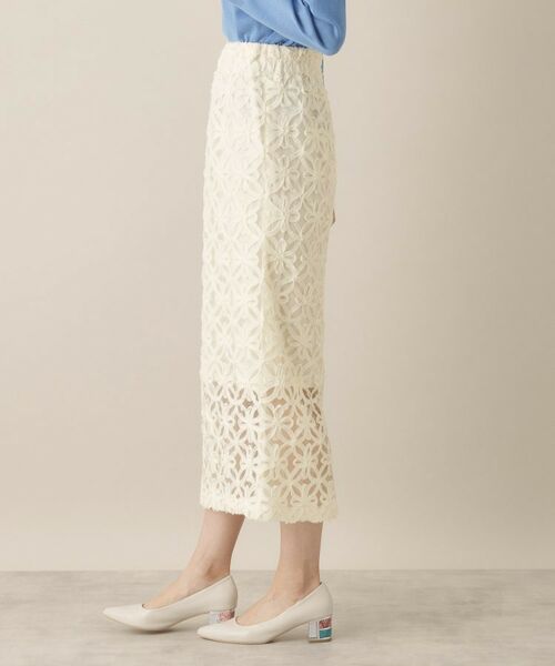 ITS'DEMO / イッツデモ ロング・マキシ丈スカート | 【手洗い可／ウエスト総ゴム】花チュールタイトスカート | 詳細10