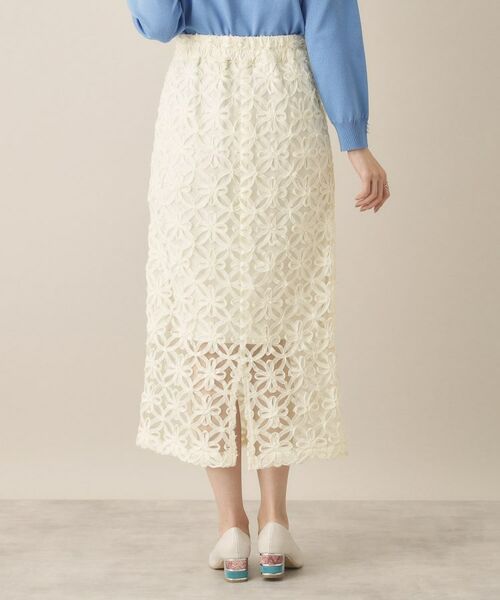 ITS'DEMO / イッツデモ ロング・マキシ丈スカート | 【手洗い可／ウエスト総ゴム】花チュールタイトスカート | 詳細11