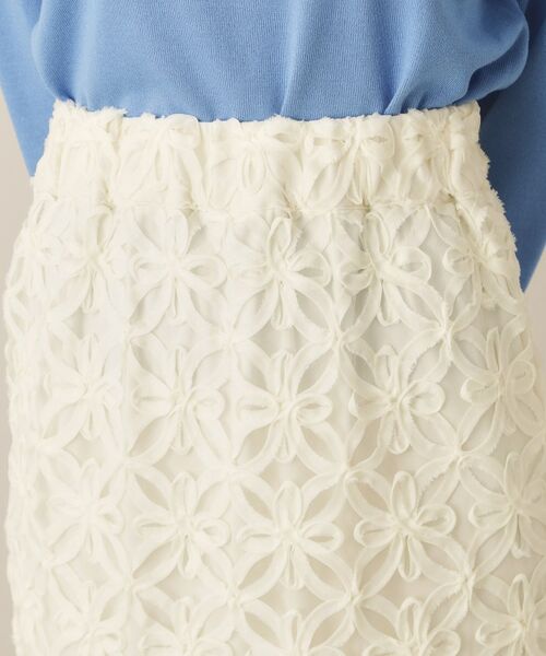 ITS'DEMO / イッツデモ ロング・マキシ丈スカート | 【手洗い可／ウエスト総ゴム】花チュールタイトスカート | 詳細12