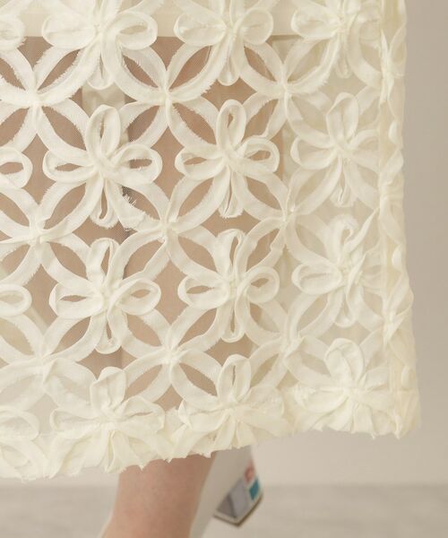 ITS'DEMO / イッツデモ ロング・マキシ丈スカート | 【手洗い可／ウエスト総ゴム】花チュールタイトスカート | 詳細14