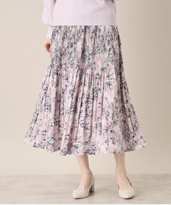 ITS'DEMO / イッツデモ ロング・マキシ丈スカート | 【通勤／手洗い可／ウエスト総ゴム】花柄プリーツスカート