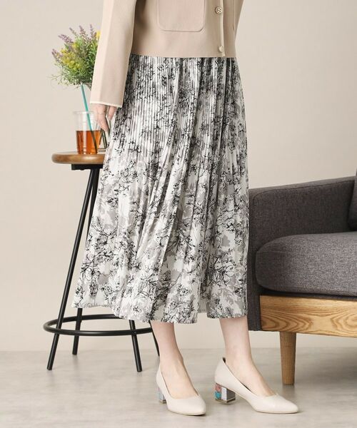 ITS'DEMO / イッツデモ ロング・マキシ丈スカート | 【通勤／手洗い可／ウエスト総ゴム】花柄プリーツスカート | 詳細1