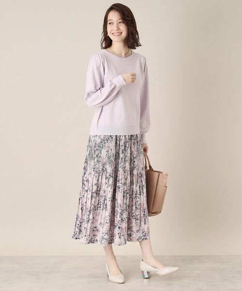 ITS'DEMO / イッツデモ ロング・マキシ丈スカート | 【通勤／手洗い可／ウエスト総ゴム】花柄プリーツスカート | 詳細11